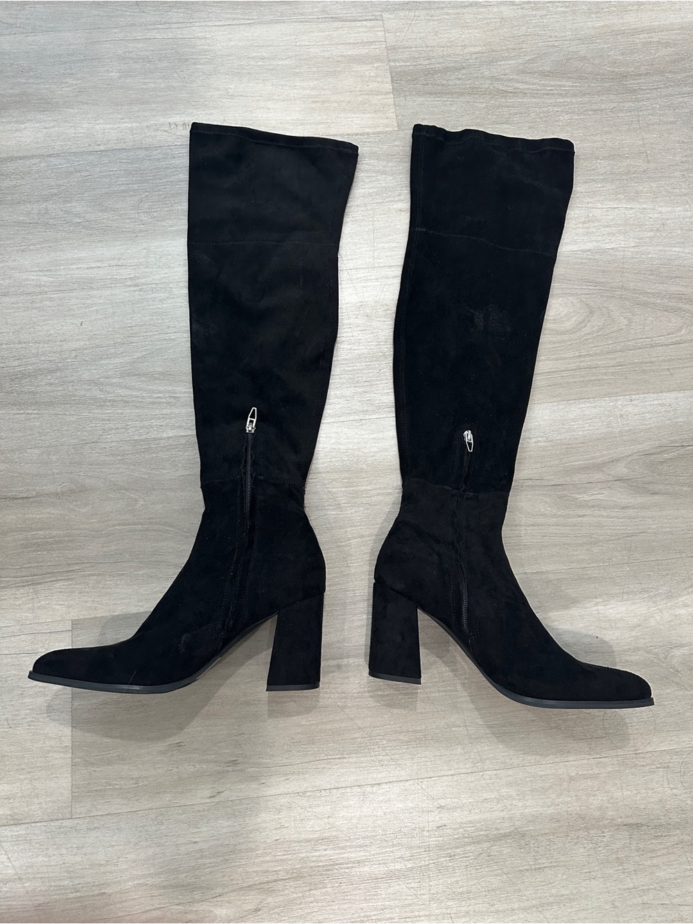 Dolce Vita Black Suede Over-the-Knee Block Heel Boots